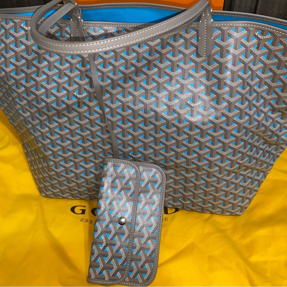 NEW GOYARD LIMITED EDITION Saint Louis Claire Voie GM Tote bag Turq/Grege - Picture 4 of 17